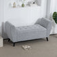 Upholstered Storage Bench with Arms, Modern Ottoman Bench for Bedroom, Entryway, and Living Room, Grey