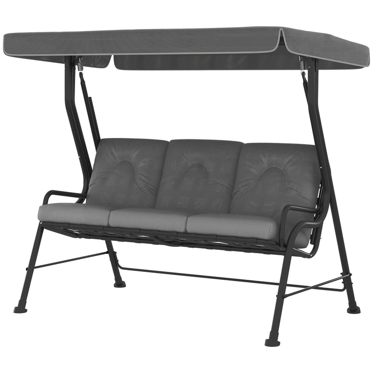 3-Person Patio Swing Chair with Canopy
