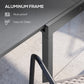 31.5"-63" Extendable Outdoor Dining Table for 4-6 with Aluminium Frame, Steel Tabletop Dark Grey