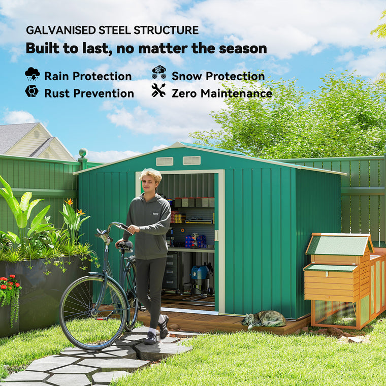 9.1' x 6.4' x 6.3' Storage Shed with Double Doors