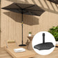 28 lbs Concrete Half Patio Umbrella Base Stand, Patio Umbrella Stand for 1.26"/1.34"/1.5" Umbrella Poles, Half Umbrella Base for Outdoor, Lawn, Poolside, Black