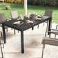 Expandable Patio Dining Table for 8-10 People, 60.6"/84.3" Aluminum Outdoor Dining Table with Adjustable Foot Pads