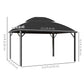 13' x 10' Patio Gazebo, Double Roof Outdoor Gazebo Canopy Shelter with Curtains and Aluminium Frame for Garden, Black
