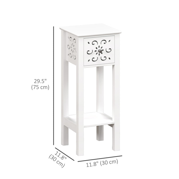Nightstand Set of 2 with Drawer and Shelf