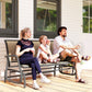 3-Seat Outdoor Glider Chair, Patio Rocking Chair, Steel Frame, Sling Fabric Seat for Garden, Backyard, Lawn, Blue