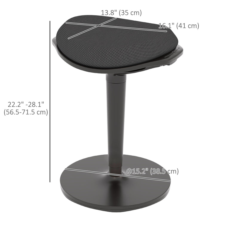 Ergonomic Wobble Standing Desk Stool - Black