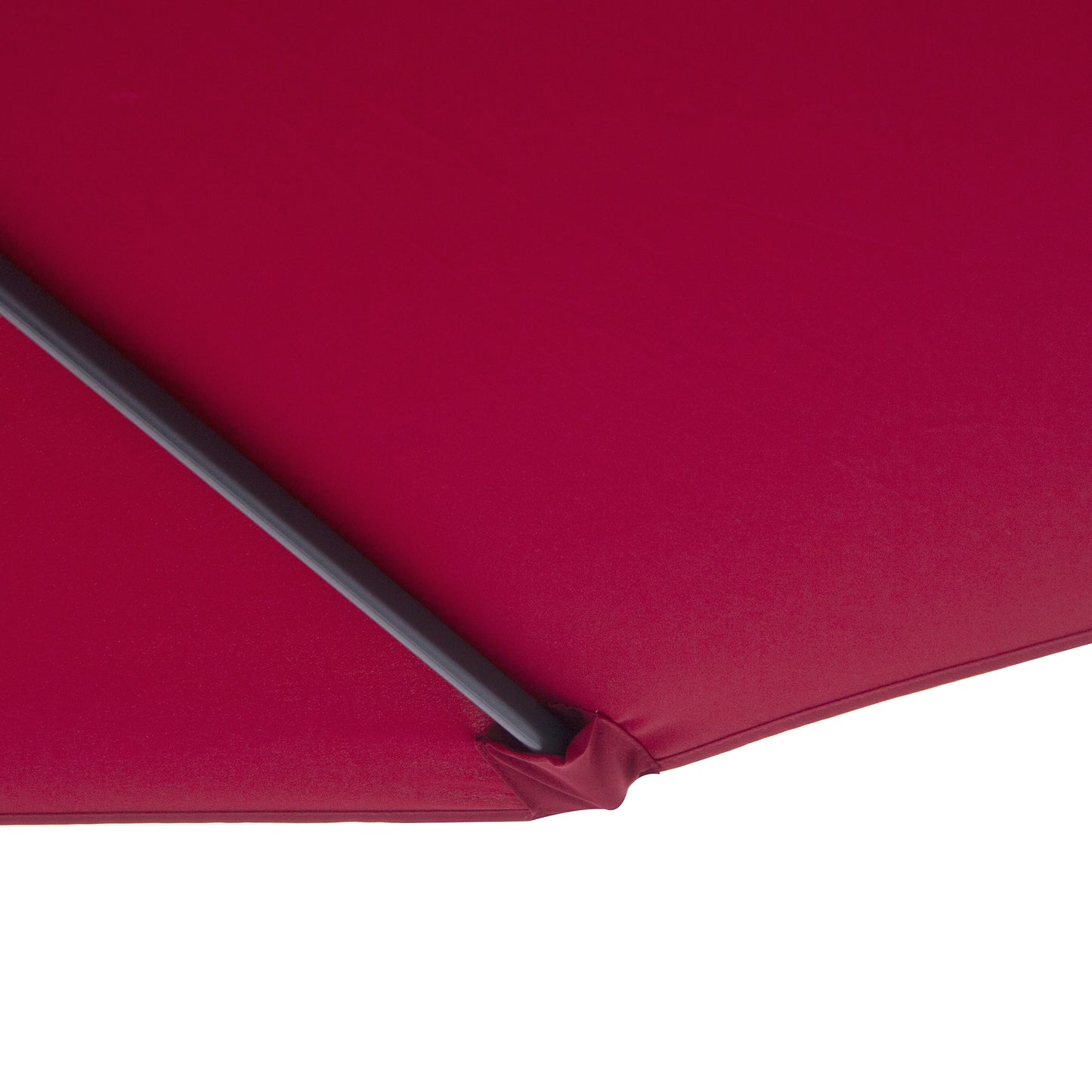 10' Deluxe Patio Umbrella, Outdoor Market Parasol, Banana Hanging Offset Sunshade with Crank, Cross Base, Wine Red