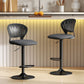 Bar Stools Set of 2, Modern Swivel Counter Height Barstools with Footrest and Hollow Backrest, Black