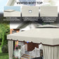 10' x 10' Outdoor Patio Gazebo, Double Soft-top Garden Shelter Tent with Curtains & Mesh Screen Drapes, Cream White
