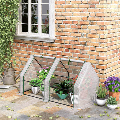 6' x 3' x 3' White Tunnel Greenhouse with Zipper Doors