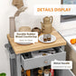 Kitchen Cart on Wheels, Rolling Kitchen Island Cart with Wood Top, Towel Rack, Drawer and Shelf for Dining Area, Grey