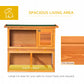 Wooden Rabbit Hutch, Indoor Outdoor Bunny Cage with Run, 2- Level Guinea Pig House with Slide-Out Tray, Waterproof Roof, Yellow