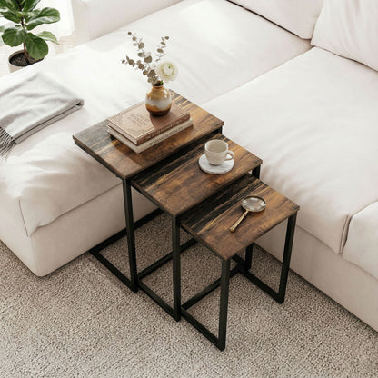 Nesting Coffee Table Set of 3 - Rustic Brown