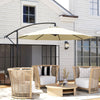 Φ10' Deluxe Cantilever Umbrella Outdoor Market Parasol Banana Hanging Offset Sunshade Crank Cross Base Beige