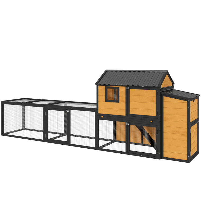 134" Large Wooden Chicken House with Slide-Out Tray & Ramp