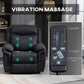 Manual Recliner Chair with Vibration Massage, Side Pockets, Microfibre Reclining Chair for Living Room, Black
