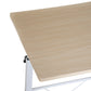 Mobile Standing Desk with Adjustable Height, 23.5 inch Stand Up Desk with Wheels, Natural Wood