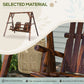Wooden 2-Seat A-Frame Porch Swing Rustic Patio Bench Outdoor Furniture w/ Table
