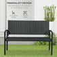 Rattan Wicker Loveseat Garden Bench Hand Woven Portable Backyard Black