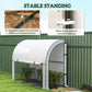 Walk-in Lean-to Greenhouse, Outdoor Gardening Green House with Zipper Roll-up Doors and Window