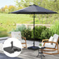 Plastic Square Patio Umbrella Base with Wheels Handle, Heavy Duty Outdoor Umbrella Stand Base, Filled Up to 73lb with Stand or 57lb with Water for Garden, Poolside, Black