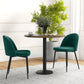 Set of 2 Mid-Back Dining Chair, Mid-Back Velvet-touch Upholstery Kitchen Chair for Living Room Dining Room, Green