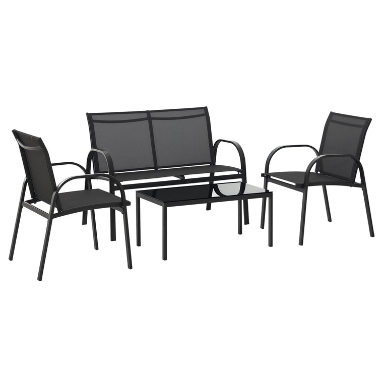 4-Piece Patio Conversation Set with Loveseat