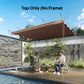 Retractable Replacement Pergola Canopy for 10' x 10' Pergola, Pergola Cover Replacement, Coffee