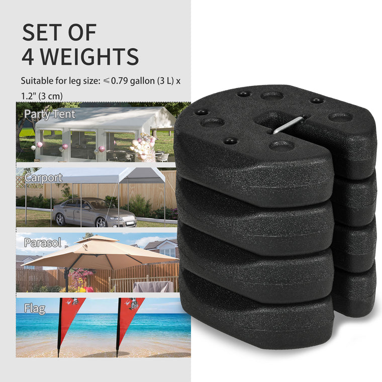 26 lbs Canopy Tent Weights Set of 4 with Carry Belt