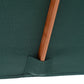 6.6x5ft Square Market Parasol, Wooden Patio Umbrella with Tilt Mechanism and 6 Bamboo Ribs, Garden Sunshade, Green