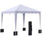10' x 10' Pop Up Canopy Tent with Sand Bags, Instant Shelter with Adjustable Height and Carry Bag, Garden Outdoor Party Tent, White