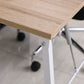 Computer Desk with Storage Sheves and Foldable Tabletop, Writing Desk for Home Office and Study, White, Natural