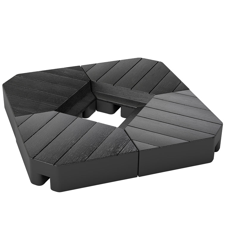 Black Offset Umbrella Base Weights, 132lb Water / 176lb Sand