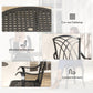 3 Pieces Patio Bistro Set, Cast Aluminum Outdoor Conversation Furniture Set, Coffee Table with Umbrella Hole, 2 Armchairs, Brown