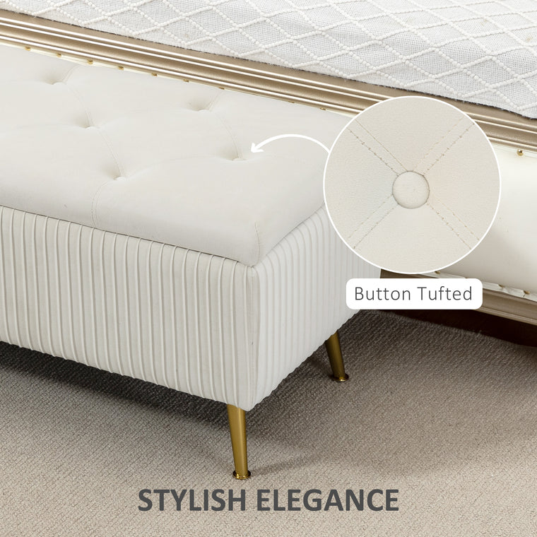 43" Storage Ottoman Bench with Padded Seat