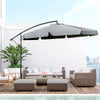 11FT Offset Hanging Patio Umbrella Cantilever Umbrella with Easy Tilt Adjustment, Cross Base and 8 Ribs for Backyard, Poolside, Lawn and Garden, Dark Grey