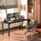 71" Computer Desk, Desktop Desk with Metal Legs, Distressed Black