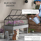 Wood Elevated Planter Box with Cold Frame Greenhouse, Raised Garden Bed for Vegetables, Flowers, Herbs, Distressed Grey