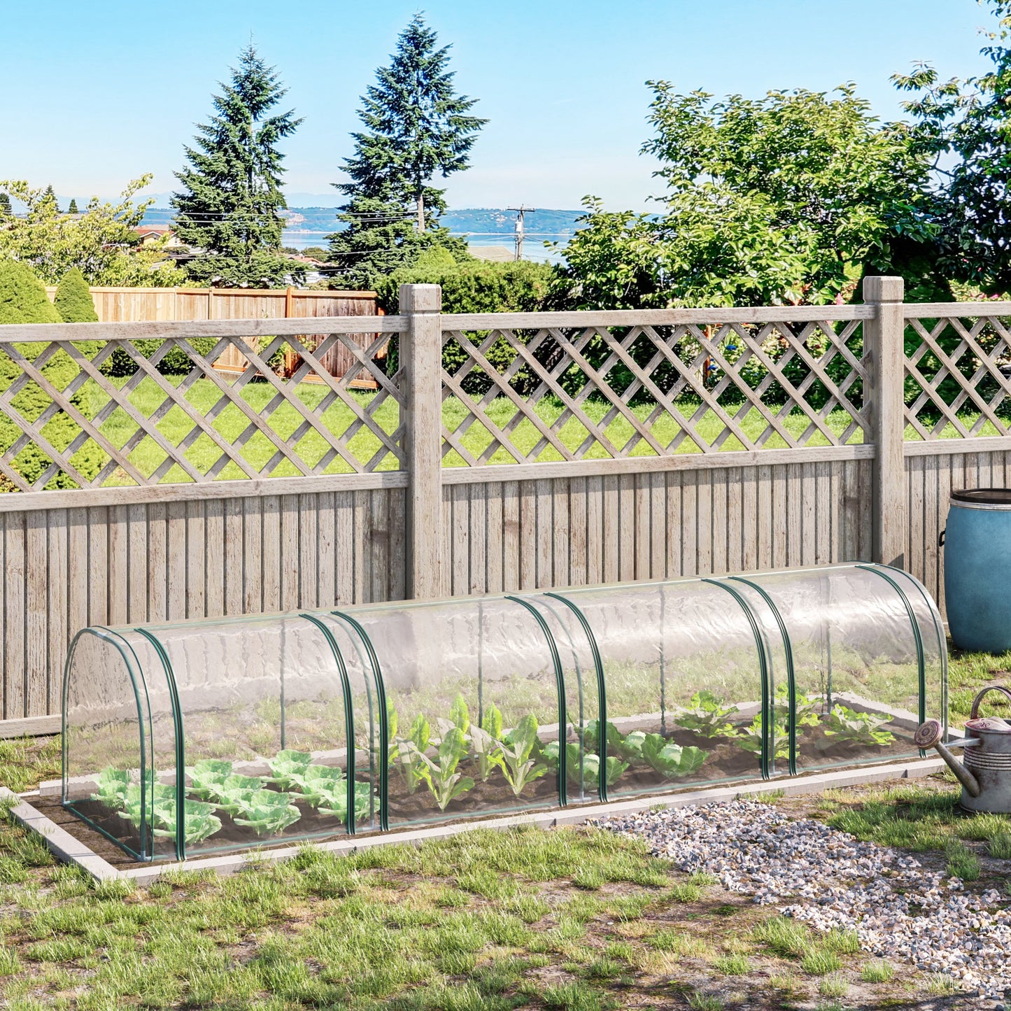 13' x 3' x 2.5' Portable Mini Tunnel Greenhouse with 4 Zipped Doors, Easy Assembly, Clear