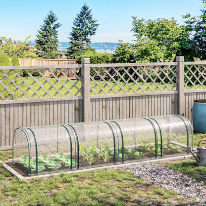 13' x 3' x 2.5' Clear Mini Tunnel Greenhouse with 4 Zipped Doors