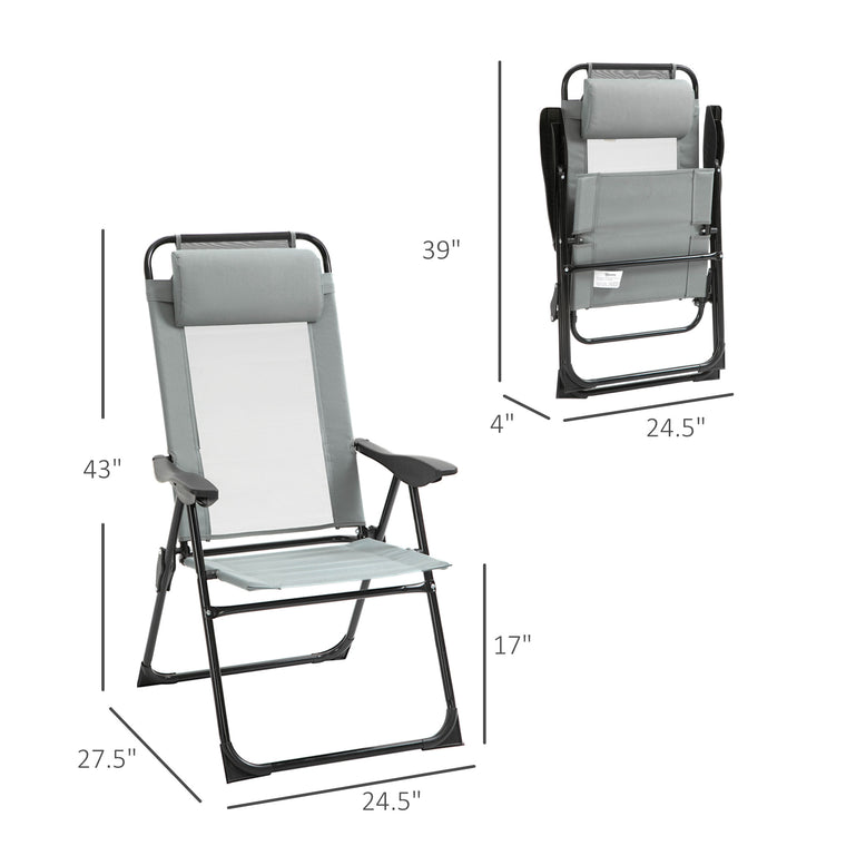4-Piece Folding Lounge Chair Set with 5-Level Backrest