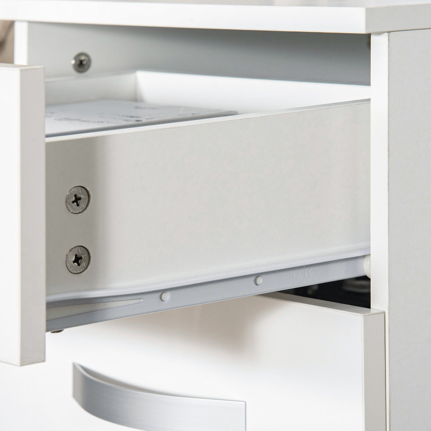 Modern Nightstand Set of 2, Bedside Tables with 3 High Gloss Drawers for Bedroom, White