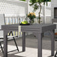 35"-71" Extendable Aluminium Outdoor Dining Table, Slatted Top Patio Table for 4-6 Person, for Garden, Backyard, Grey
