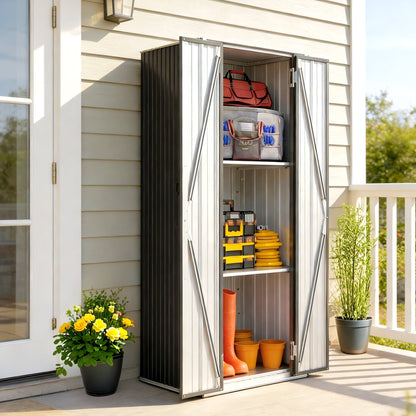 Metal Garden Shed with Adjustable Shelves & Double Doors