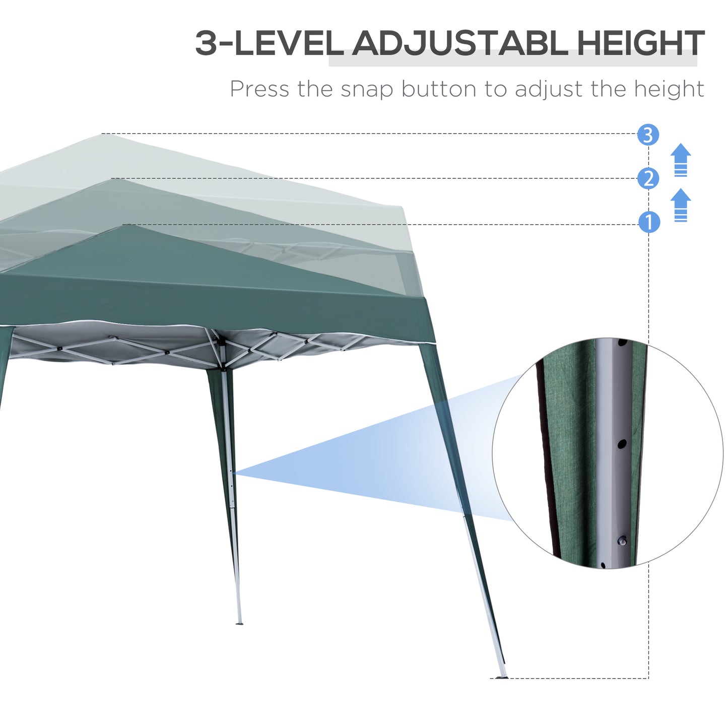 8' x 8' Pop Up Canopy, Outdoor Foldable Tent, Portable Canopy Tent with Carrying Bag for Camping, Party, Picnic, Green