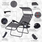 Zero Gravity Chair Set of 2 with Canopy Shade, Outdoor Folding Lounge Chair with Side Tray, Cup Holder, Reclining Lounger with Breathable Mesh Seat and Pillow, Dark Grey