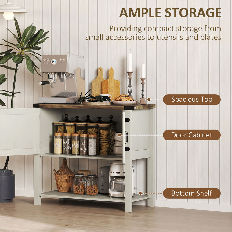 Farmhouse Storage Cabinet with Barn Doors - White