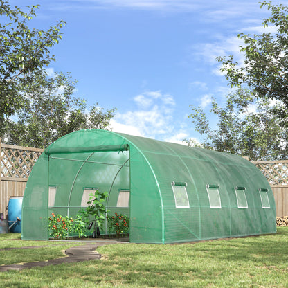 19' x 10' x 6.6' Green Tunnel Greenhouse with Mesh Windows