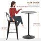 High Top Bar Table, Modern Round Dining Table with Painted Top and Steel Base, Bistro Table for 2 People, Black