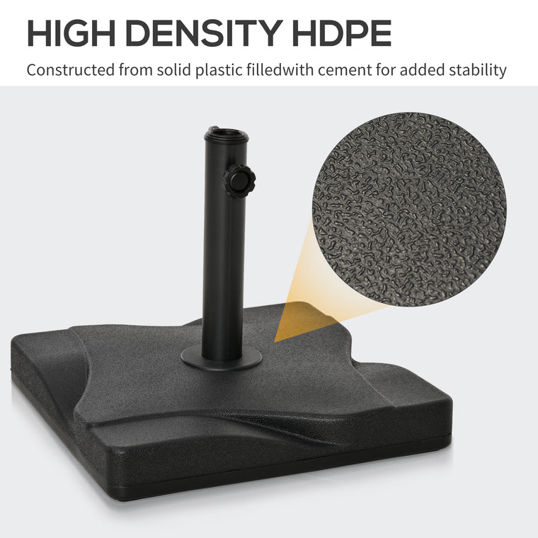 44 lb Black Square Cement Umbrella Base for 1.3-2" Poles